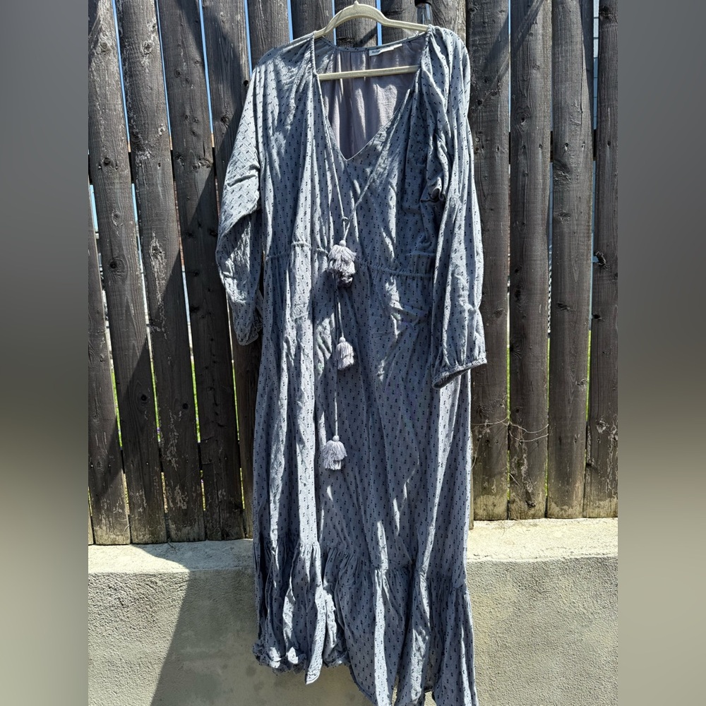 Roller Rabbit chambray alaya maxi dress, size XL